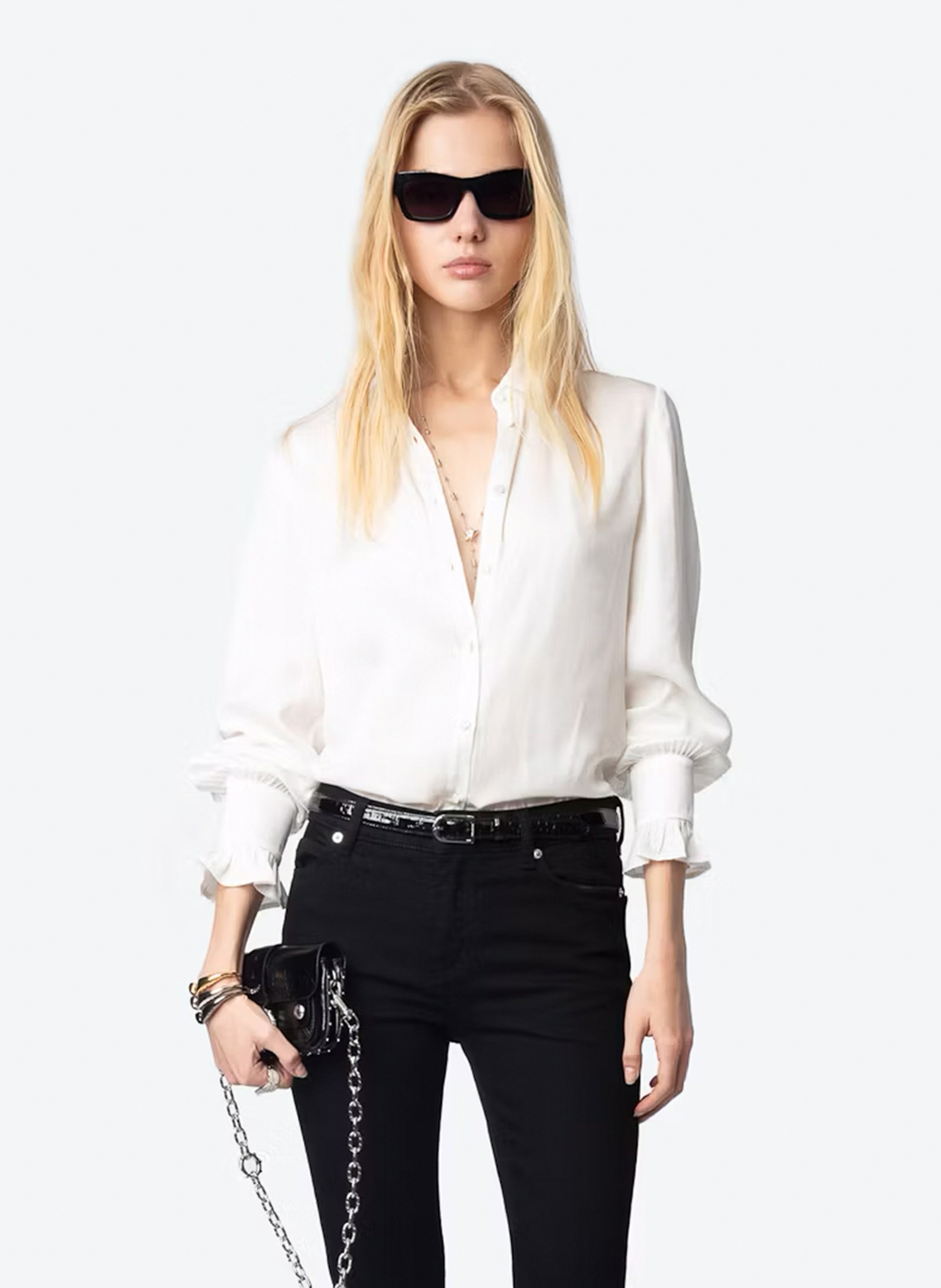 ZADIG&VOLTAIRE Blouse oversize en coton mélangé troene - Blanc