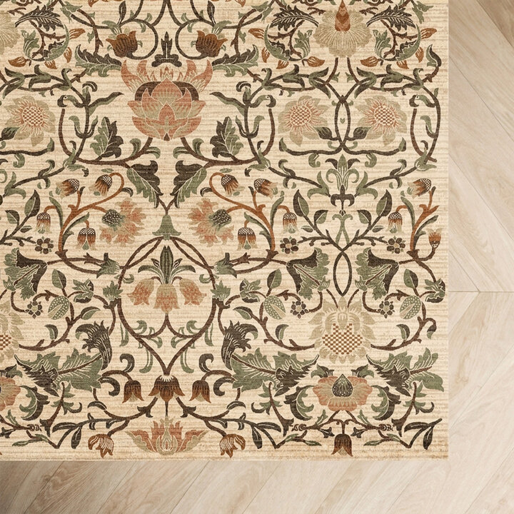 Vloerkleed bloemen - Rosie Creme | Vintage design