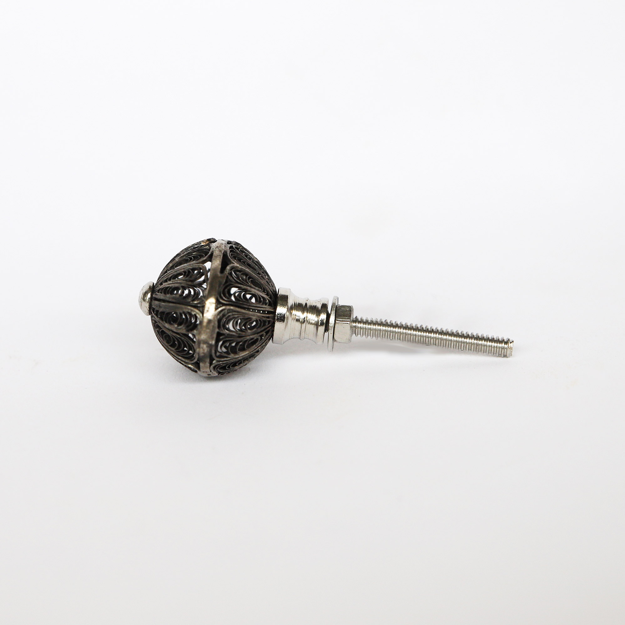 Metall-Knauf 'Ornament', silber, B 3,5 cm, H 2,5 cm günstig bestellen