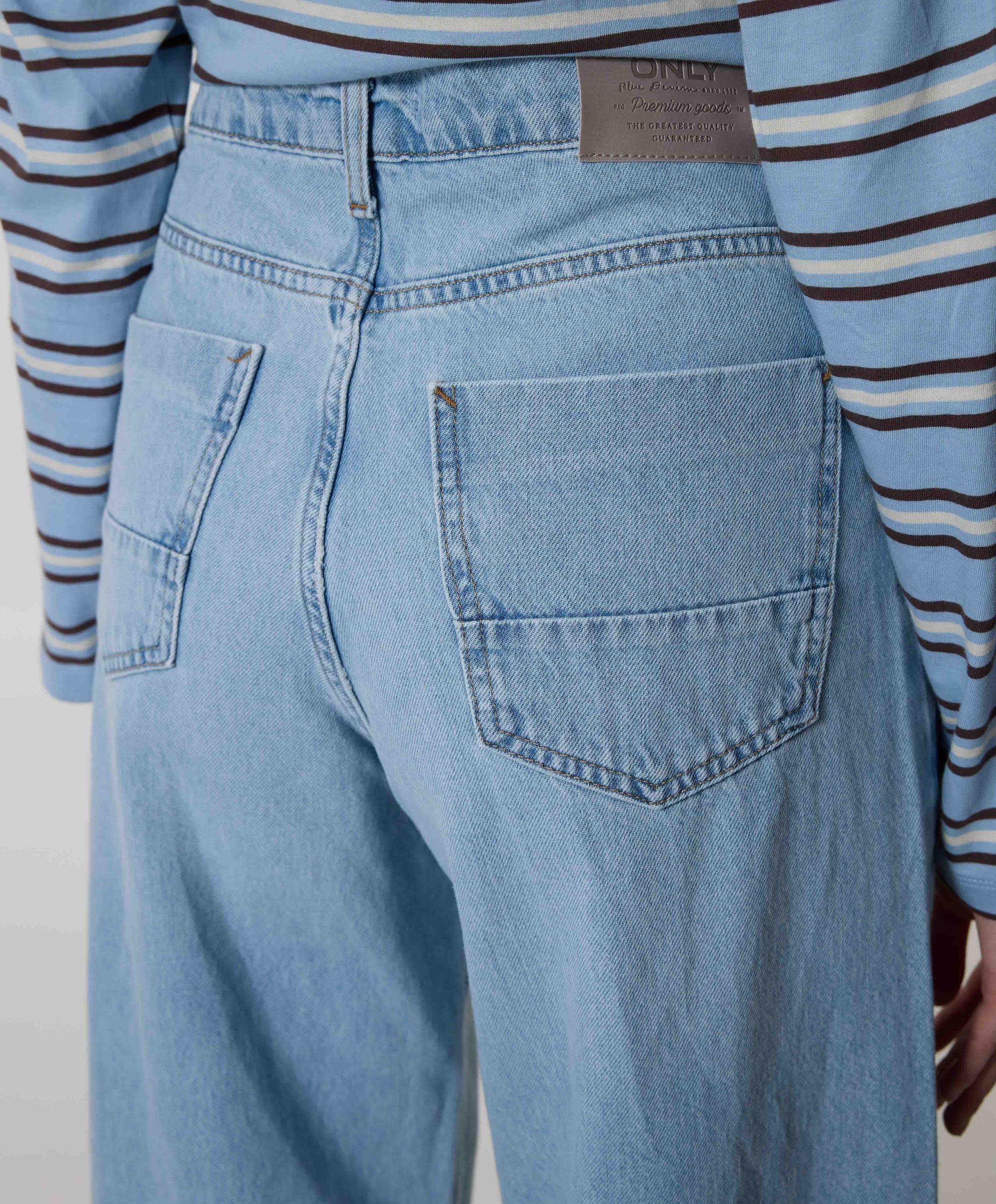 Only ONLHOPE HW WIDE FOLDUP CRO315 dames jeans blauw