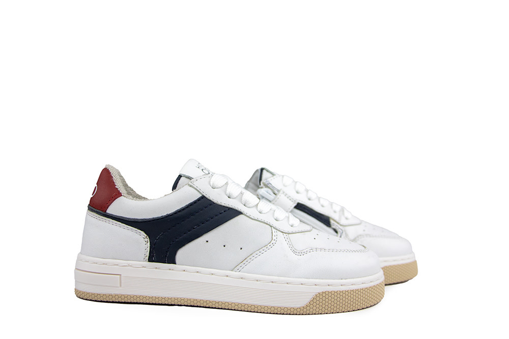 Hip Sneaker Wit Leer Combi