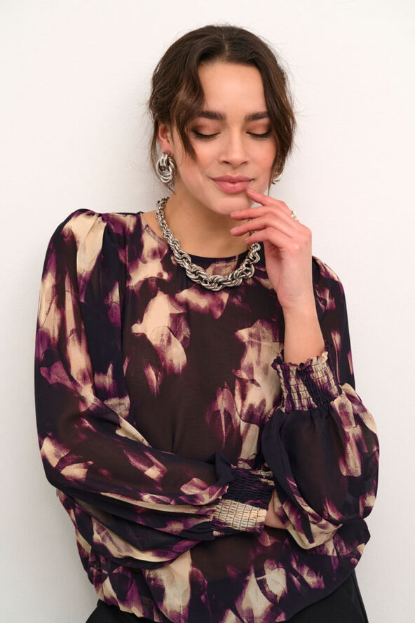 Kaffe KAaska Blouse Purple blurry graphics