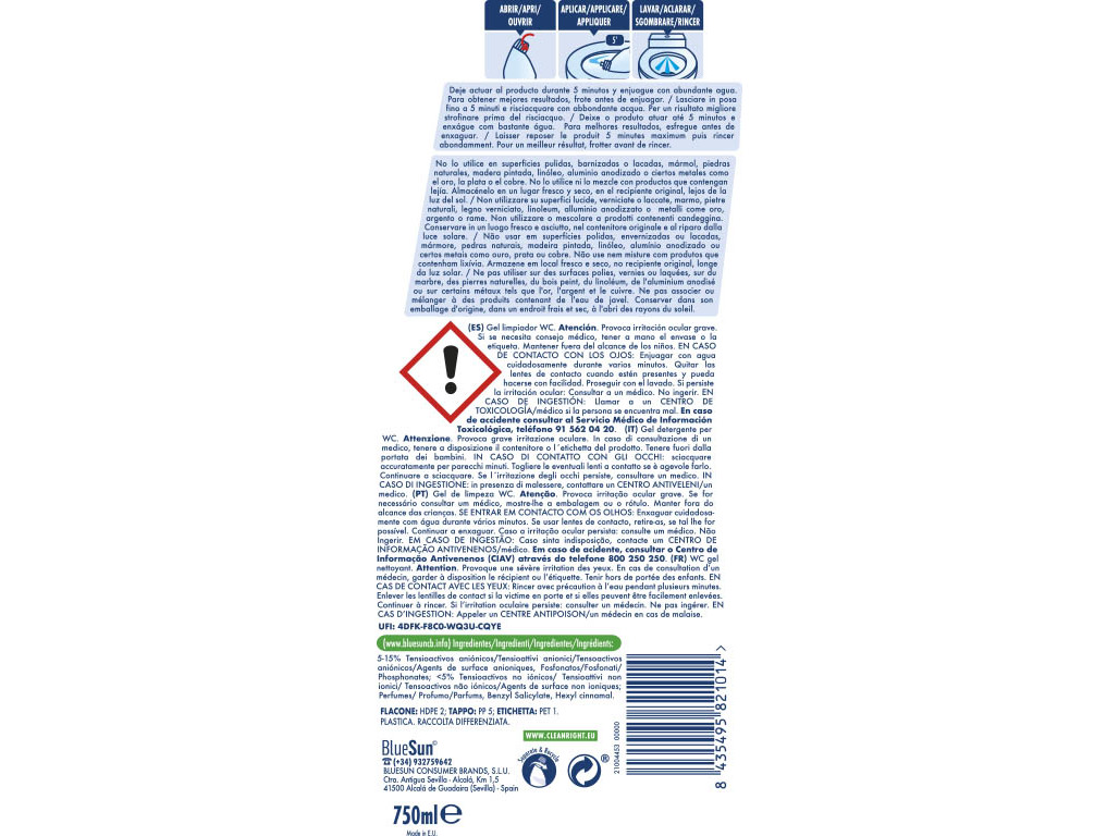 GEL SANITÁRIO AMBIPUR MINT&JASMINE 750ML
