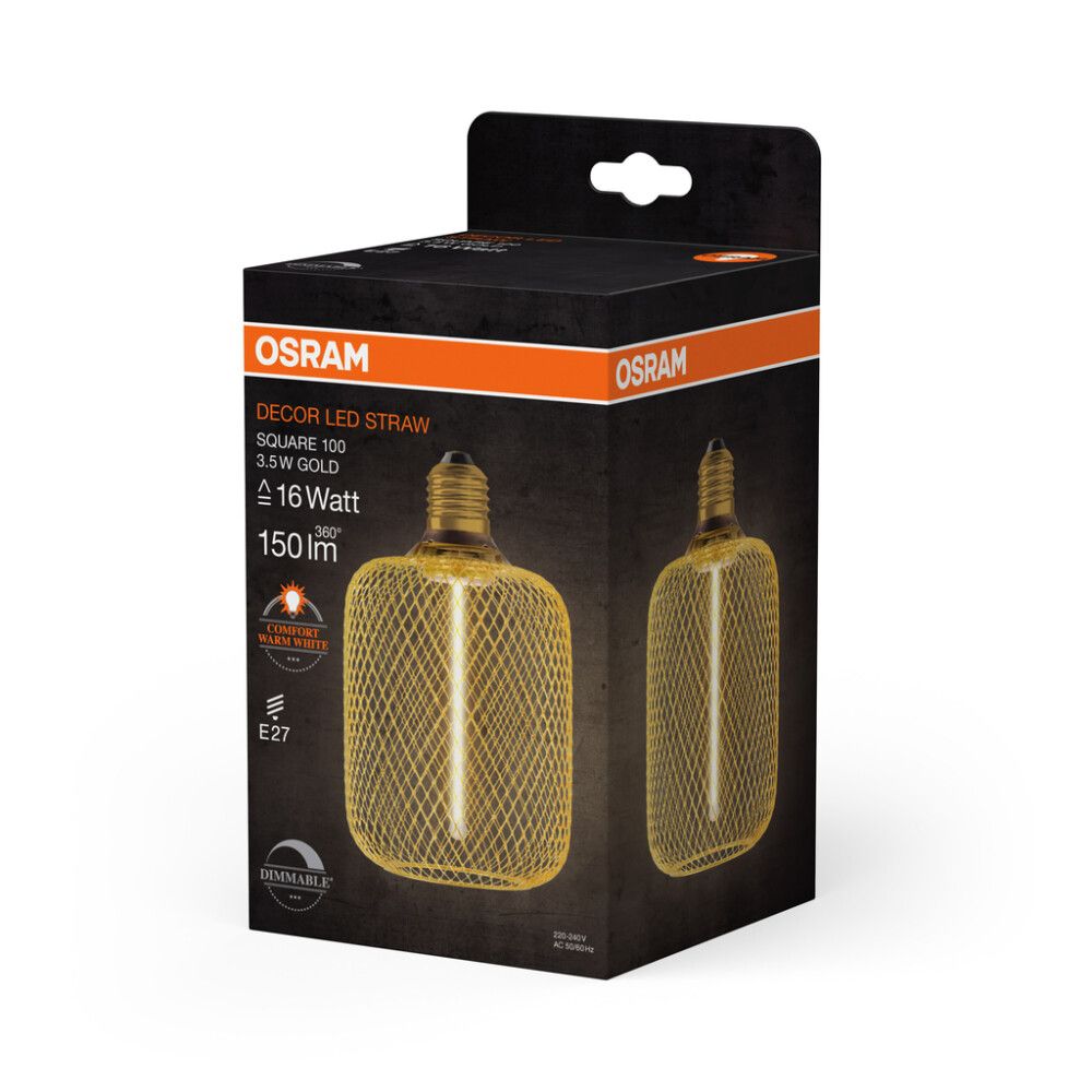LYSPÆRE OSRAM LED STRAW SQUARE E27 3,5W