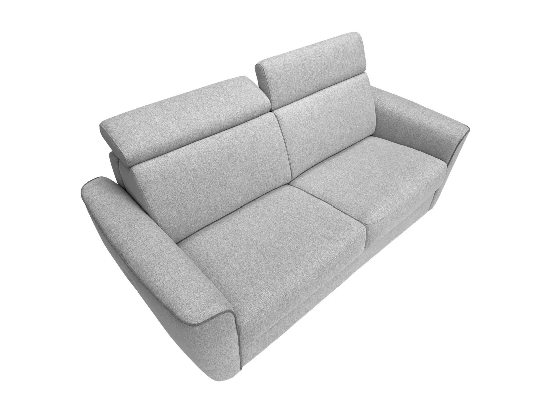 Canapé 3 places convertible express en tissu gris clair - couchage 130 cm - matelas 20 cm FLUTARI