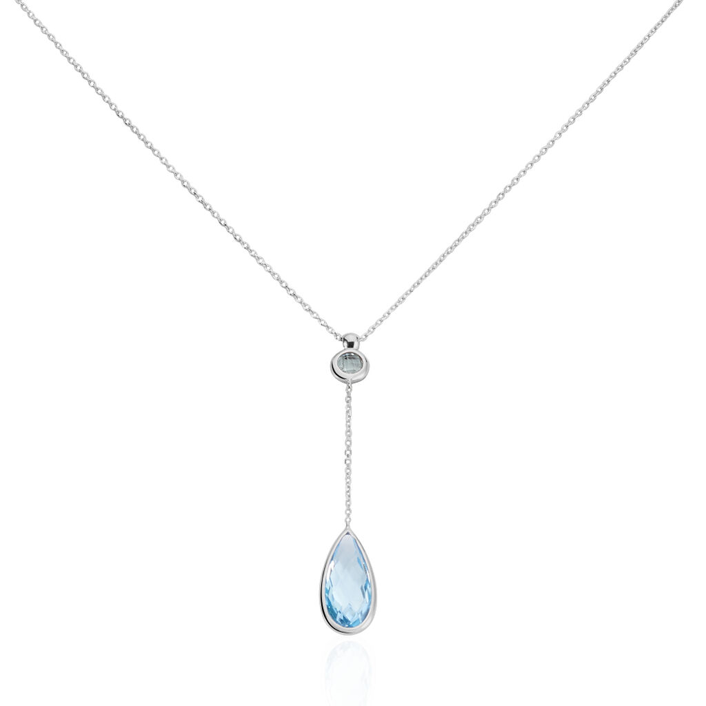 Collier Dennis Or Blanc Topaze