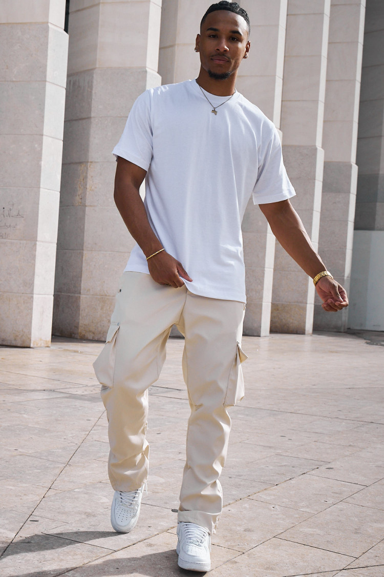 Pantalon cargo beige