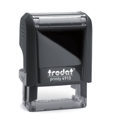 TRODAT Printy 4910 - Tampon personnalisable avec 2 lignes de texte - zone d'impression 26 X 9 MM - noir