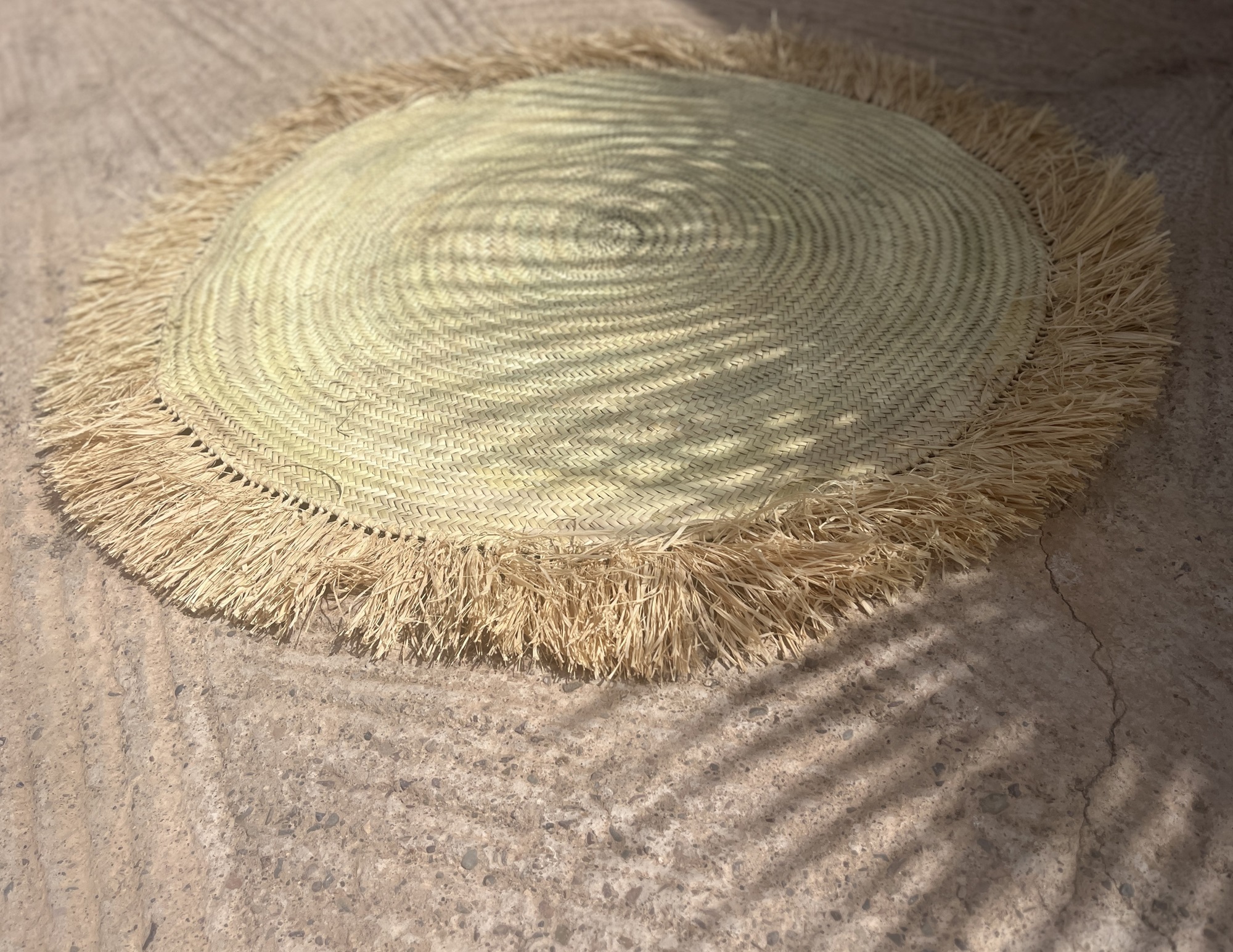 Teppich aus Palmgras, natur, Ø 130 cm von fischer's lagerhaus