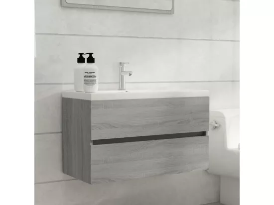 Armoire d'évier Sonoma gris 80x38,5x45 cm Bois d'ingénierie
