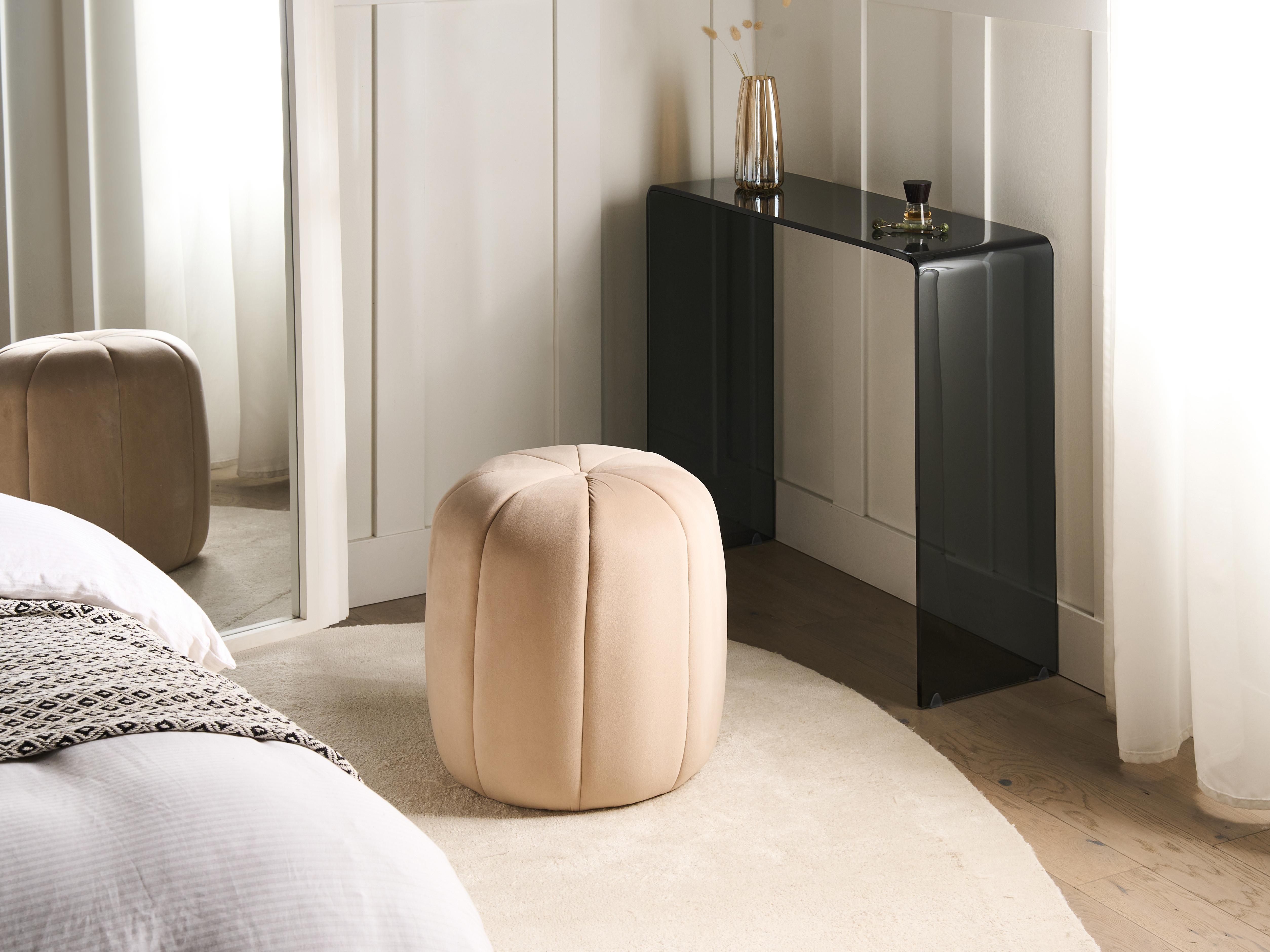 Poef SELBY Fluweel Beige