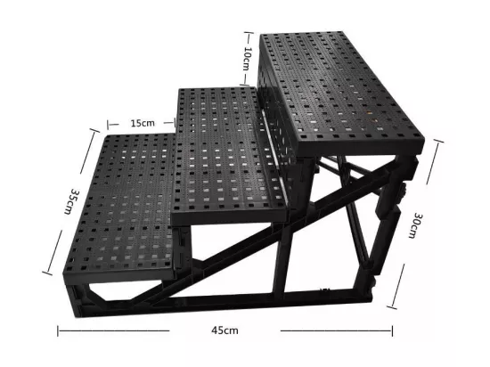 Escalier pour chat rampe, arbre à chats, Escaliers pour Chiens à 3 Marches, avec Housse en Peluche Lavable, pour Animaux de Compagnie