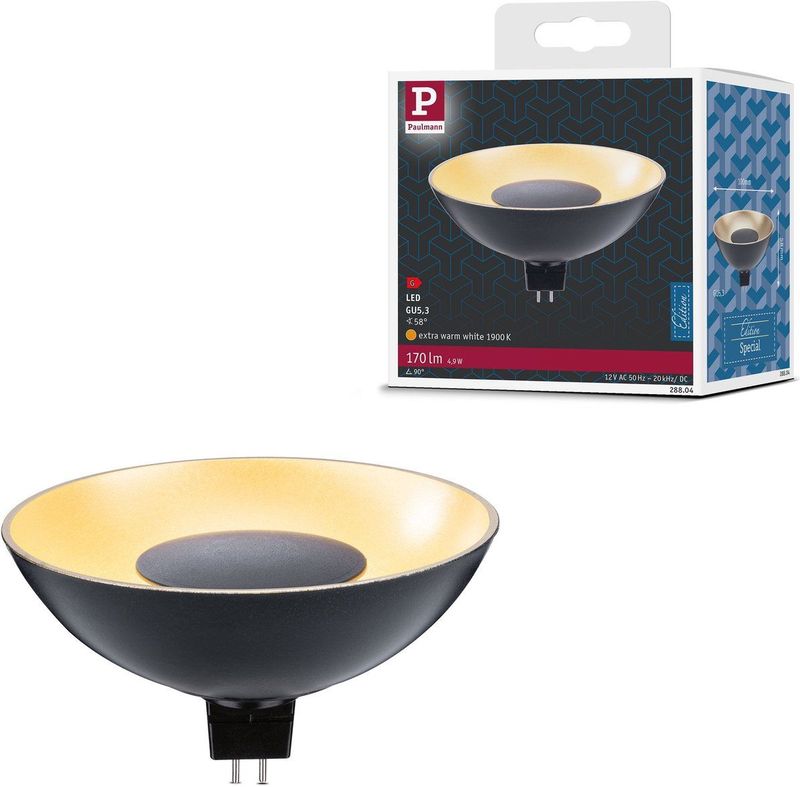 LED Reflector Lamp - Warmwit - Zwart en Goud - GU5,3 Fitting