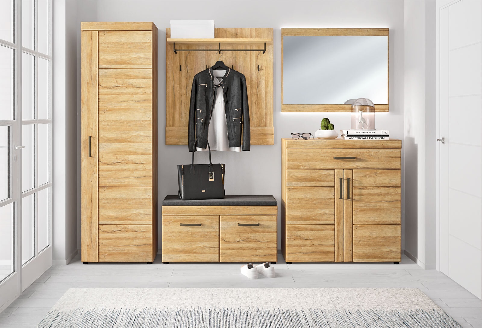 Garderobenbank Cortina 93x47x38 cm Eiche-Grandson-Dekor