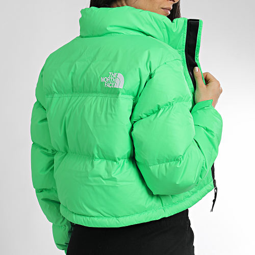 Doudoune Crop Femme Nuptse Short A5GGE Vert Fluo