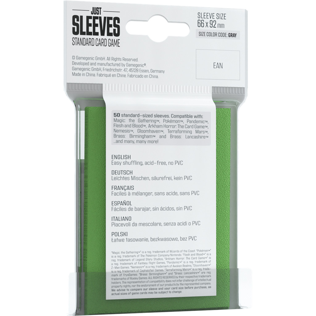 Gamegenic - 50 Just Sleeves Standard Size
