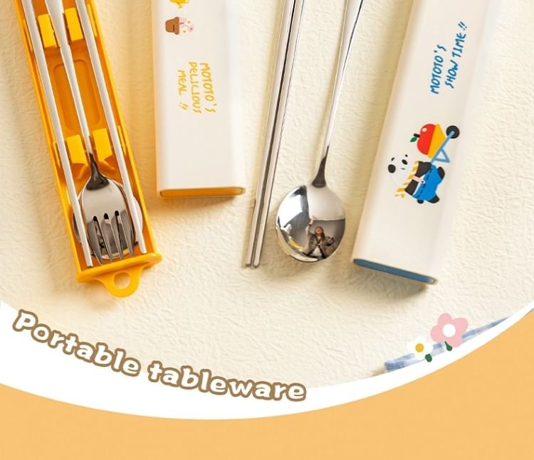 Koringa - Eetstokjes / Lepel / Vork / Panda Case / Set van roestvrij staal (diverse uitvoeringen)