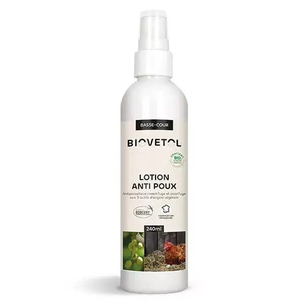 Biovetol - Antiparasitaire - Lotion Anti-Poux bio Basse-cour - 240 ml