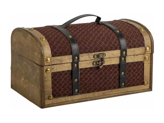 Coffre en bois marron 35x21x19h