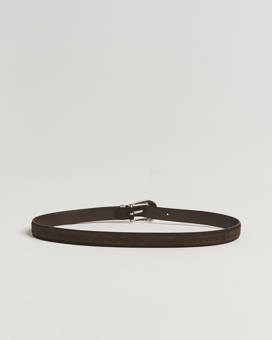 Anderson's Western Suede Belt 2,5 cm Dark Brown