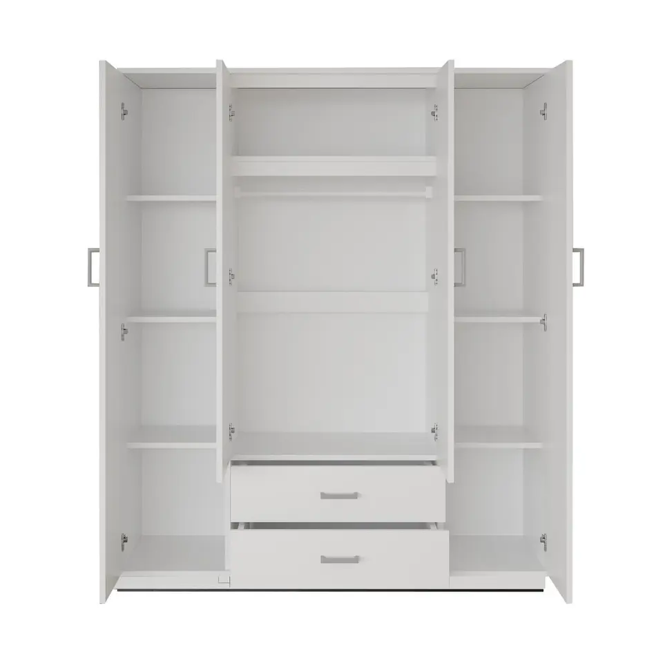 Interiax Kledingkast 'Lena' - Sonoma Eik - 4 Deurs - 185x160x52cm