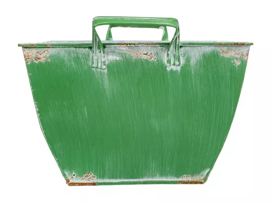 Macetero en métal vert 29.5/24x24x16.5/19h b:15.5x15.5