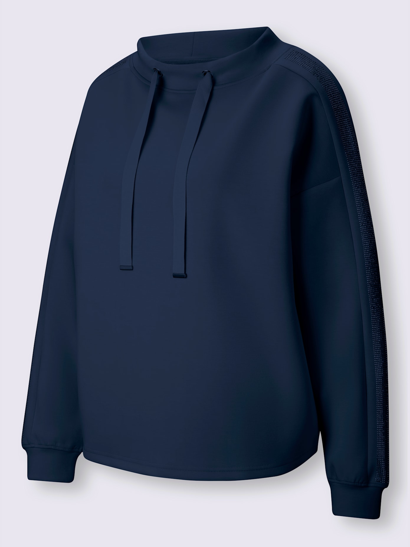 Sweat-shirt large col montant avec coulisse
