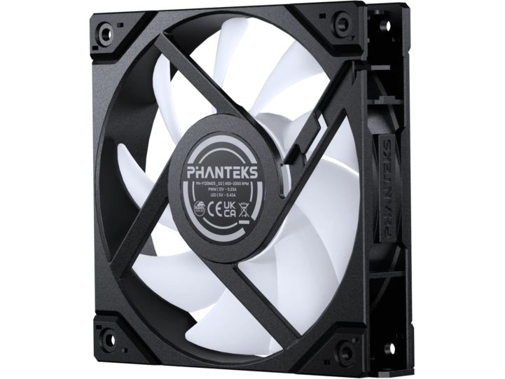 Phanteks PC-Lüfter M25G2-120 Schwarz 120-mm-Lüfter mit PWM und D-RGB-Beleuchtung