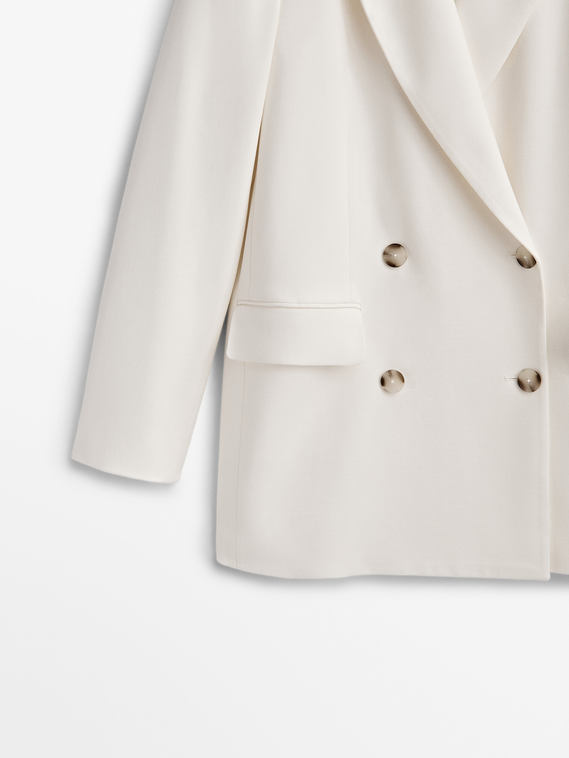 Americana traje cruzado crepe - BLANCO