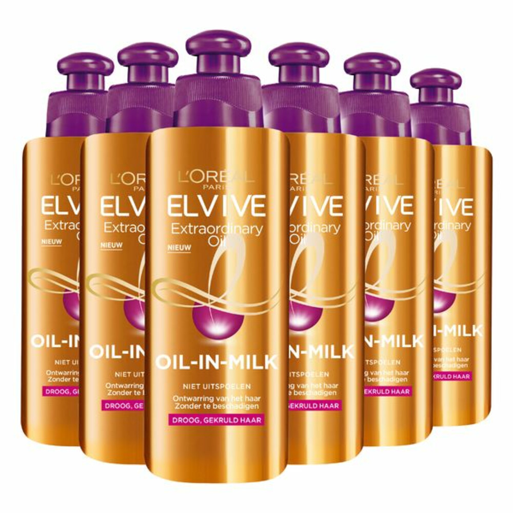 6x L'Oréal Elvive Extraordinary Oil Krulverzorging Oil-In-Milk200 ml