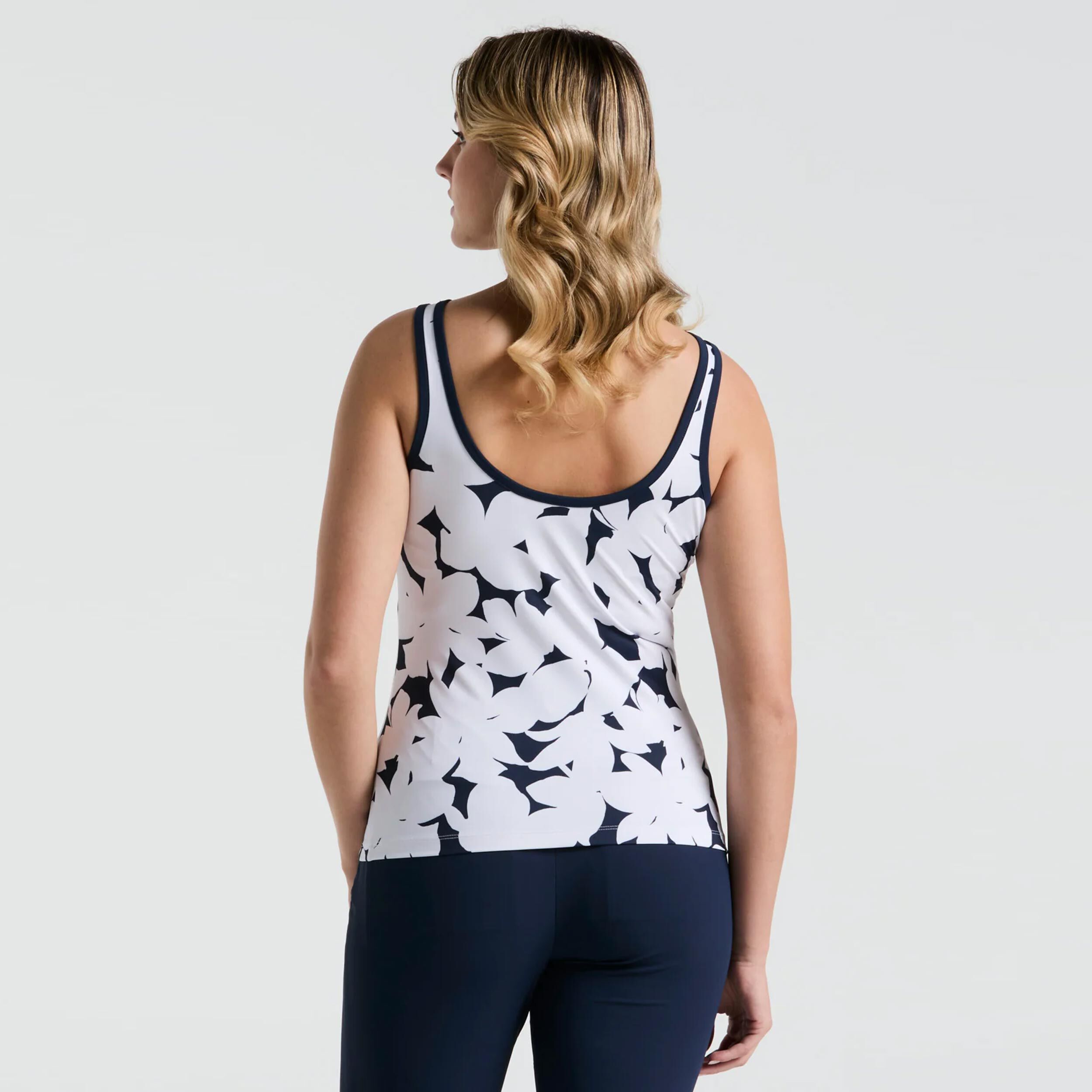Original Penguin Riviera Floral Débardeur Tank Top Femmes - Bleu Foncé