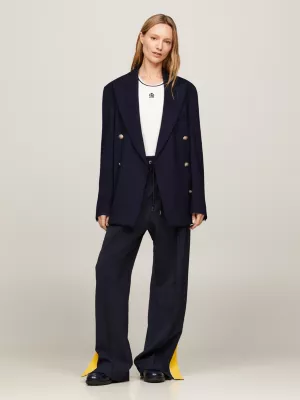 Blazer oversized de abotoamento duplo unissex da Crest Classics