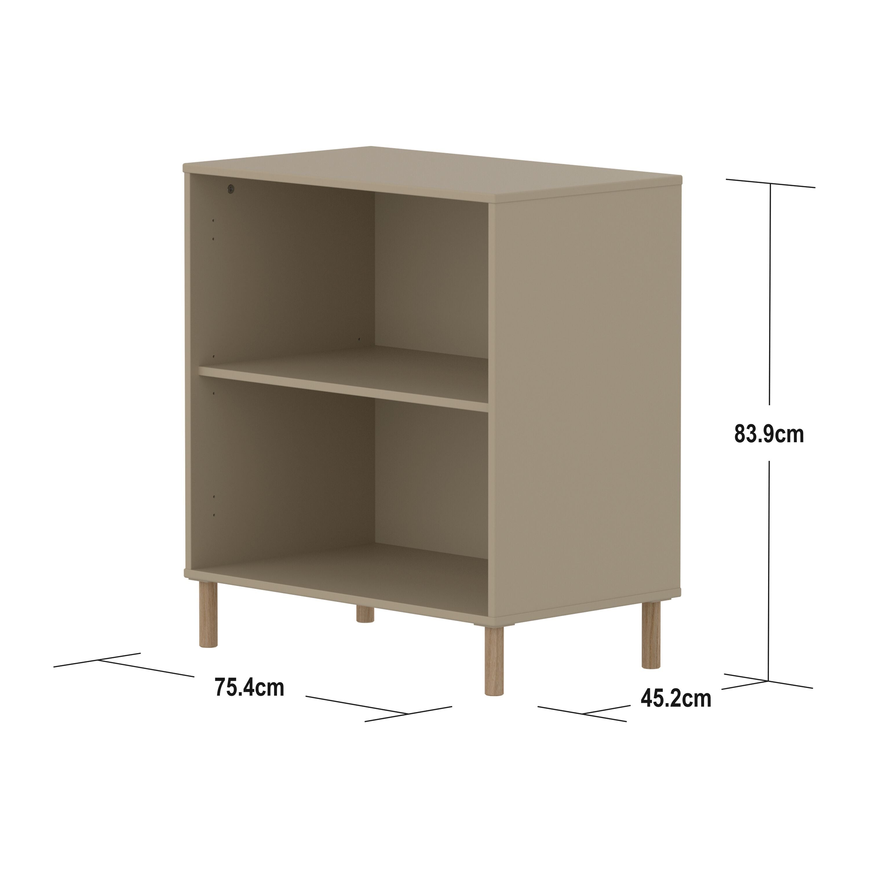 SAGA Regal oat ohne Tür mit oak Füsse - Oat / B: 75.0 cm x T: 45.0 cm x H: 84.0 cm
