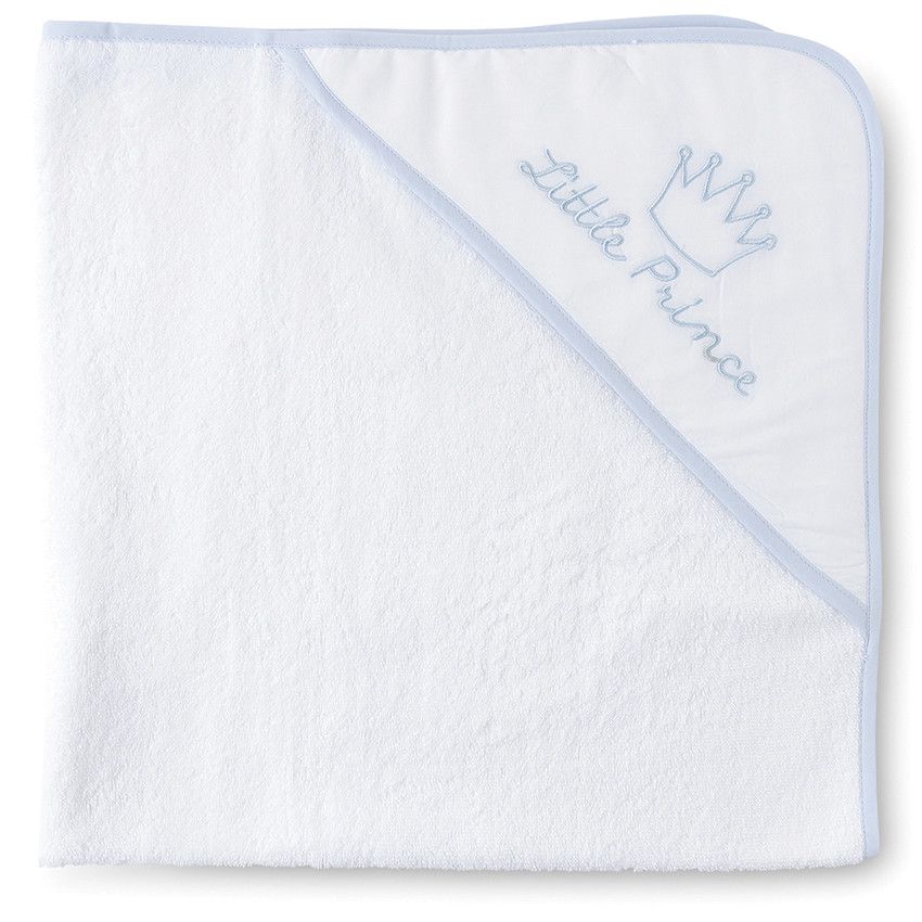 Set de bain cape/gant en coton éponge - Bleu clair