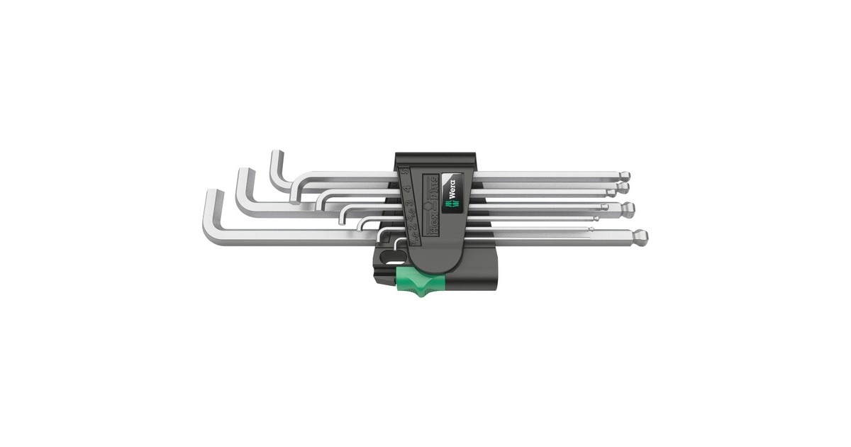 WeraInbussleutelset 950/9 Hex-Plus 4  (Chroom, 9-delig)