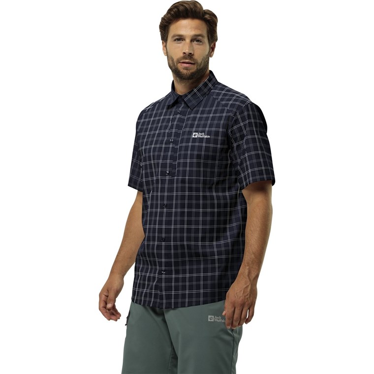 Jack Wolfskin Norbo SS Shirt M Night Blue Checks