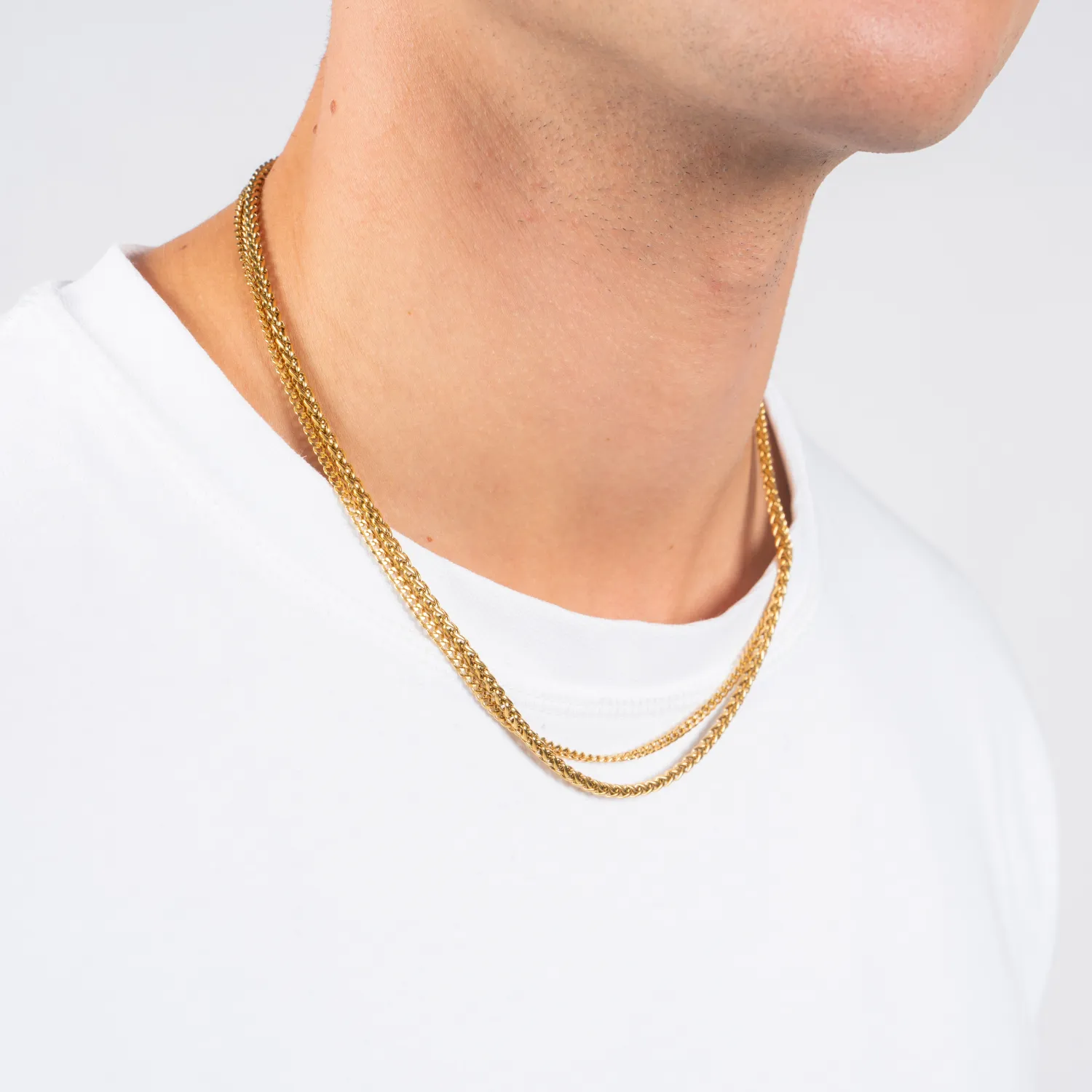 Tom Morris Wheat Chain Halskæde 18 kt. Forgyldt Rustfrit Stål TM00013