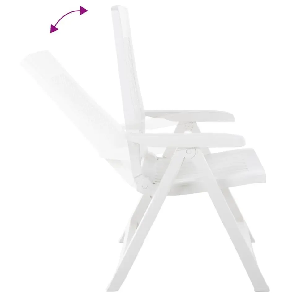 vidaXL - Tuinstoel - Wit - Kunststof - 2 stuks