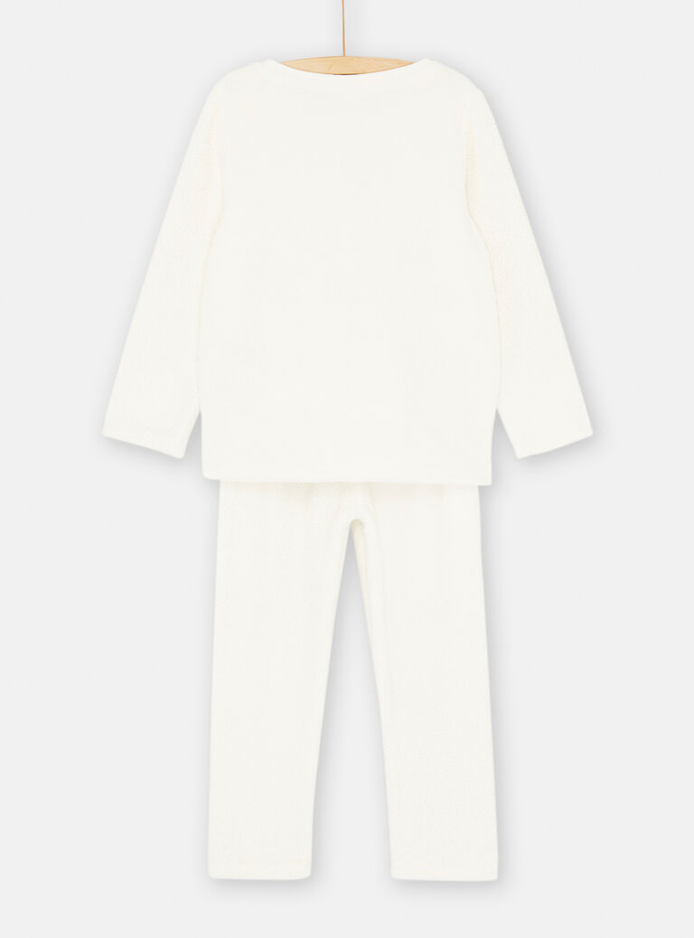 Ensemble pyjama écru à imprimé à pois