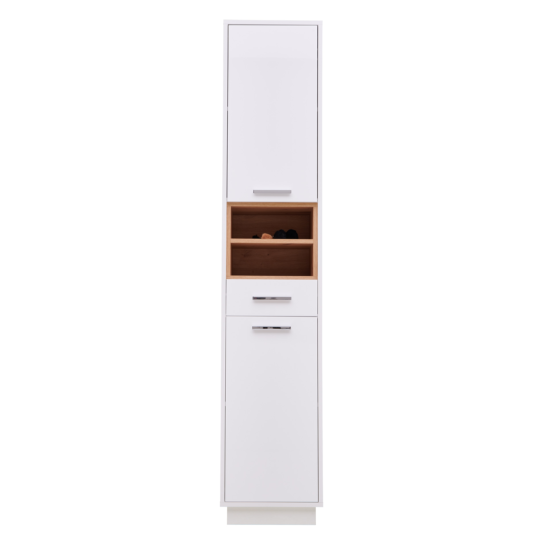 Hochschrank - weiß - Artisan Eiche - 38 cm