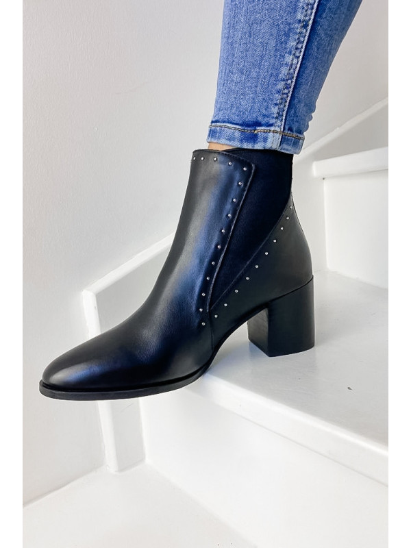 Bottines Zita Cuir Noir - Reqins