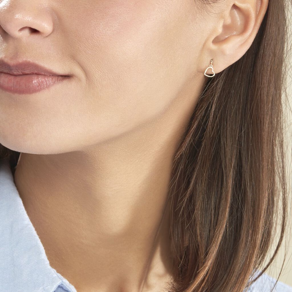 Boucles D'oreilles Pendantes Anne-maudae Pendantes Coeurs Or Jaune