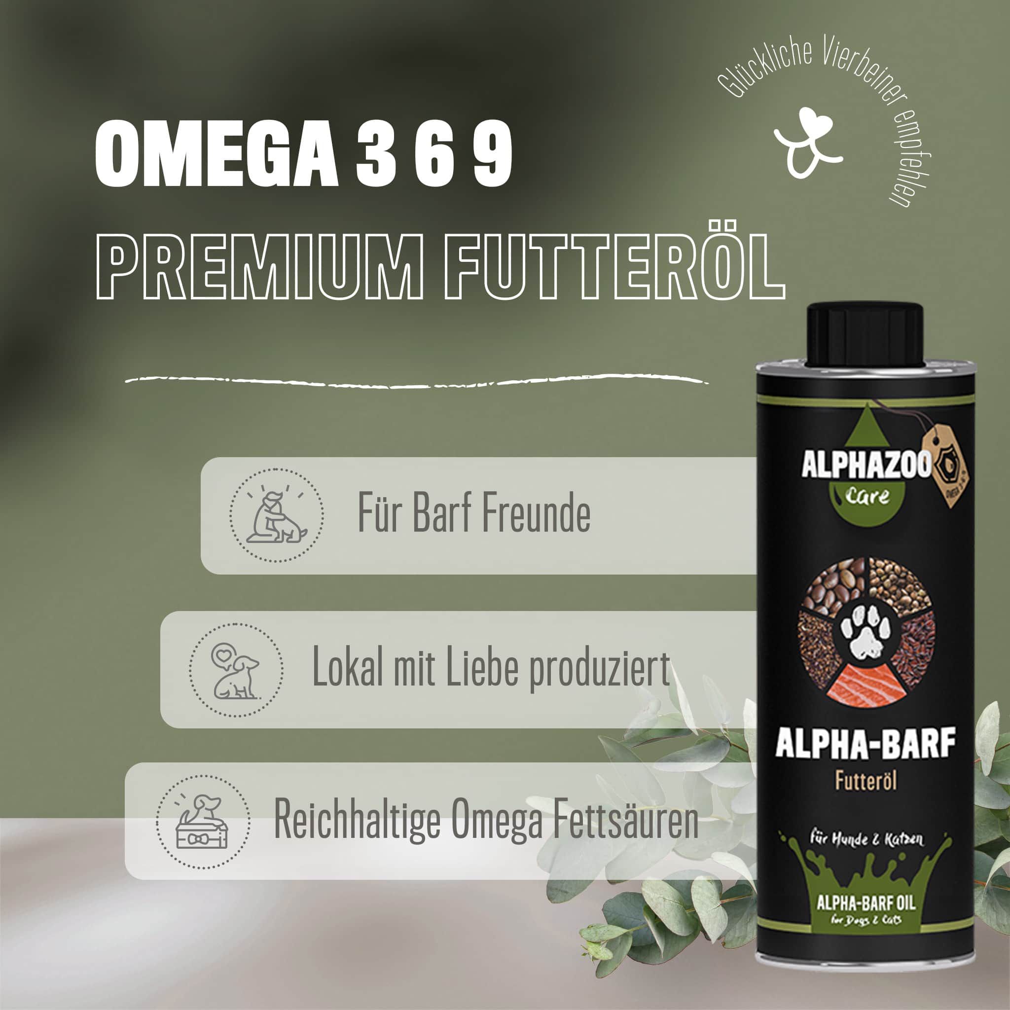 ALPHAZOO Alpha-Barf Futteröl für Hunde und Katzen