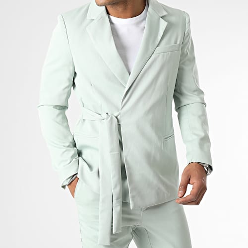 Ensemble Veste Blazer Et Pantalon Chino Vert Clair