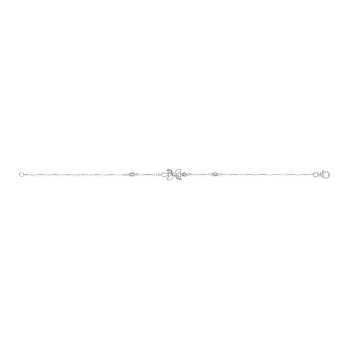 Bracelet or blanc 375 zirconias 19 cm