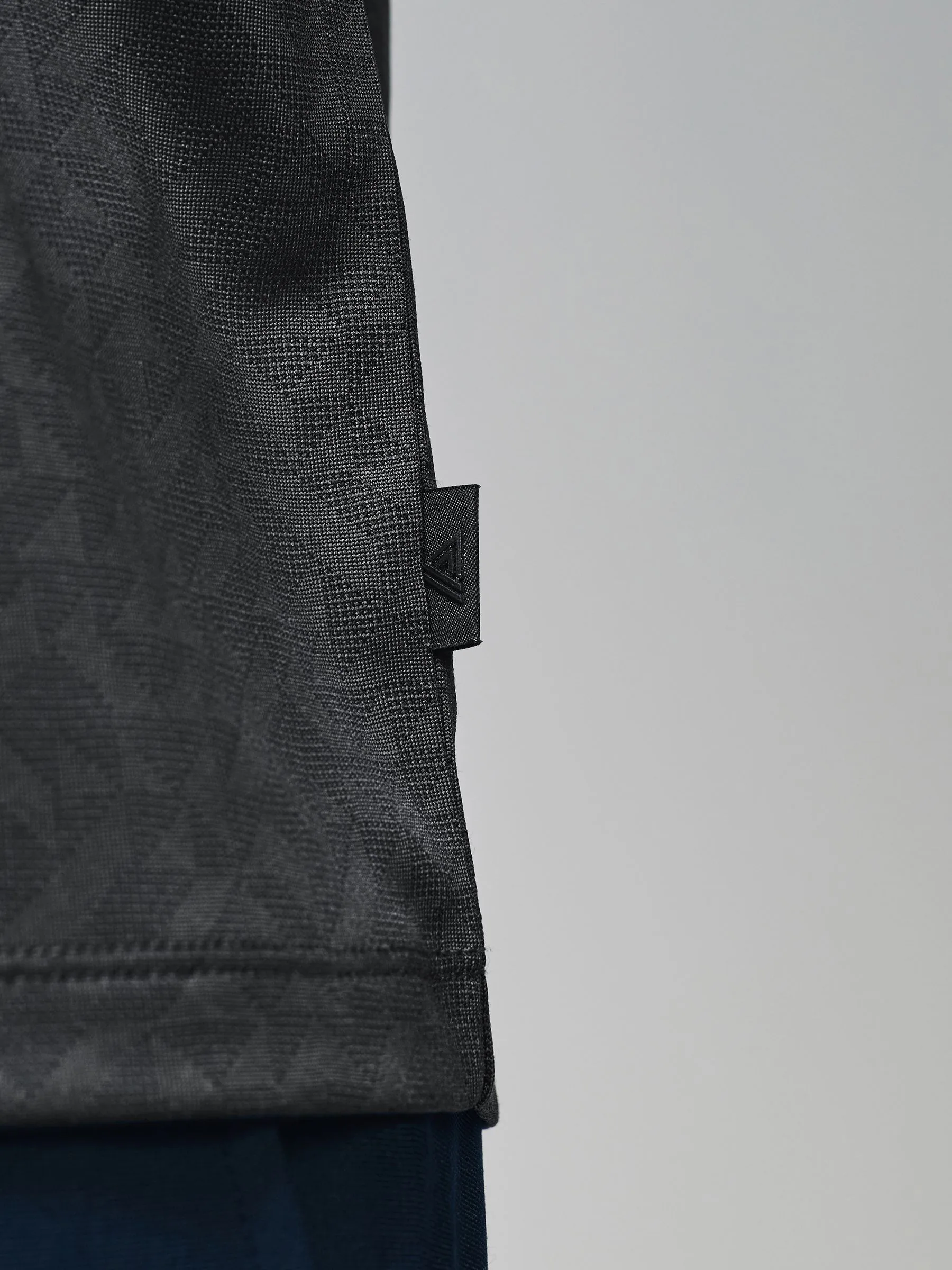 Leisteen grijs - Sportief jacquard golfpoloshirt
