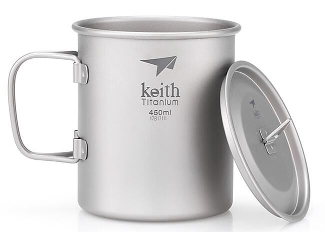 KEITH TITANIUM - MUG EN TITANE AVEC COUVERCLE