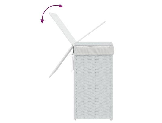 VIDAXL - Panier à linge avec couvercle blanc 46x33x60 cm résine tress...