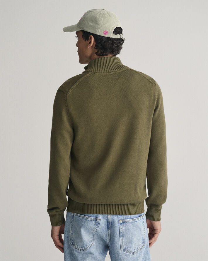 Gant CASUAL COTTON HALF ZIP Juniper green