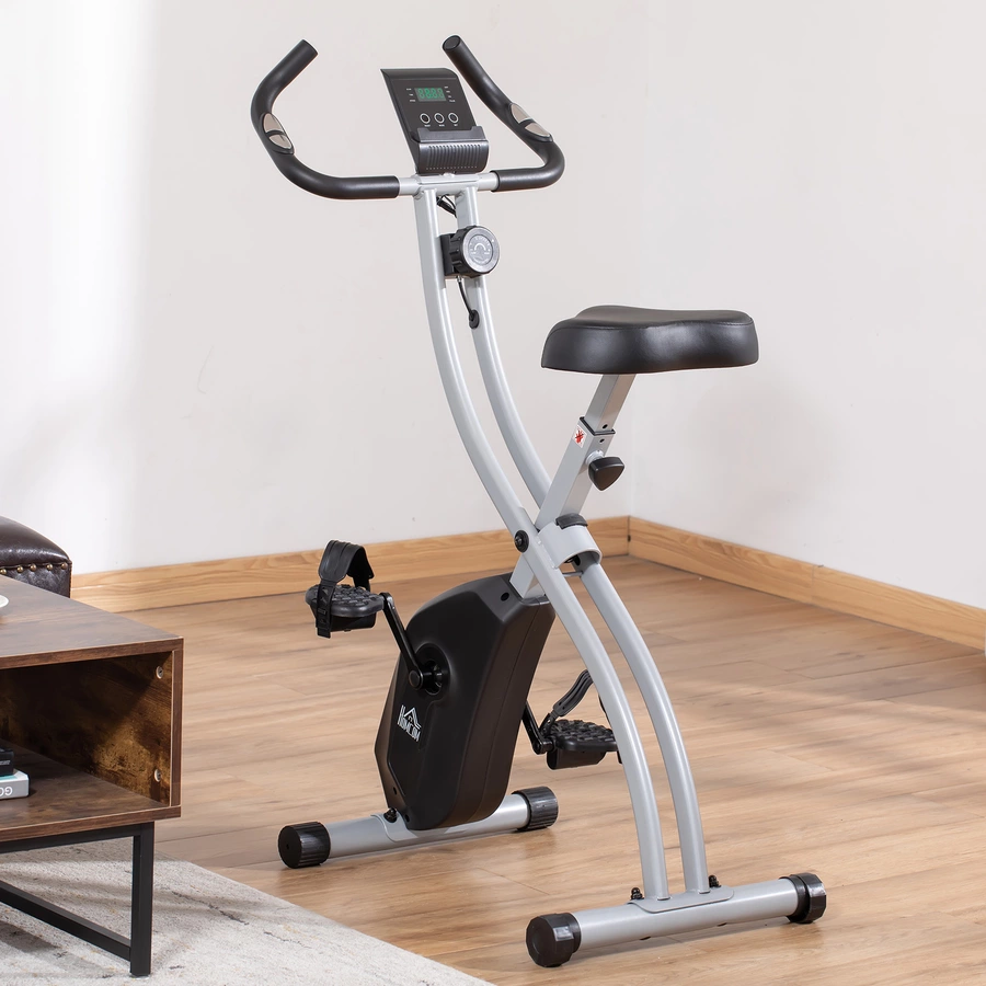 HOMCOM Heimtrainer mit 8 Wiederstandsstufen grau, schwarz